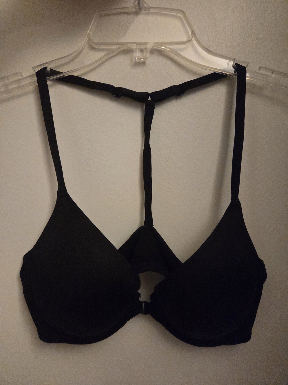Victoria's Secret Black T-Back Push-Up Bra With Front Closure